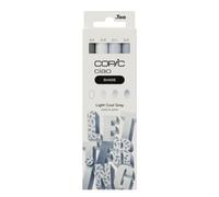 Copic Ciao Shade Set Light Cool Grey, 3 Twin Markers with One Medium Width and One Brush Tip, Includes Multiliner Cool Grey 0.3 mm