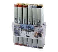 COPIC Classic Coloured Marker Pen - Set of 12 Architecture, for Art & Crafts, Colouring, Graphics, Highlighter, Design, Anime, Professional & Beginners, Art Supplies & Colouring Books