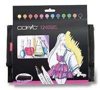 Copic Classic Coloured Marker Pen - Wallet Set of 12 Bright Colours, For Art & Crafts, Colouring, Graphics, Highlighter, Design, Anime, Professional & Beginners, Art Supplies & Colouring Books