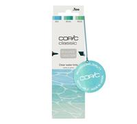 Copic Classic Deisgner Collection, Set of 3 Coloured Marker Pens, Clear Water Tints, Art & Crafts, Colouring, Graphics, Highlighter, Design, Anime, Professional & Beginners, Art Supplies
