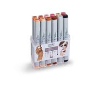 Copic Classic Coloured Marker Pen - Set of 12 Portrait, For Art & Crafts, Colouring, Graphics, Highlighter, Design, Anime, Professional & Beginners, Art Supplies & Colouring Books