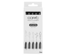 COPIC Multiliner Pen Set – Black, Fine/Medium Tips for Art & Crafts, Pack of 5