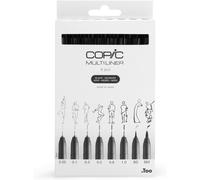 Copic Multiliner, Black, Set Of 8, Black, For Art & Crafts, Colouring, Graphics