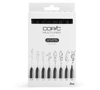 Copic Multiliner, Black, Set Of 8, Black, For Art & Crafts, Colouring, Graphics, Highlighter, Design, Anime, Professional & Beginners, Art Supplies & Colouring Books