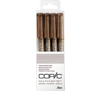 COPIC Multiliner Coloured Marker Pen - brown Set 4 pcs. assorted, For Art & Crafts, Colouring, Graphics, Highlighter, Design, Anime, Professional & Beginners, Art Supplies & Colouring Books