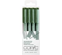 Copic Multiliner Coloured Marker Pen - olive Set 4 pcs. assorted, For Art & Cra
