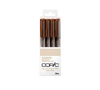 Copic Multiliner Coloured Marker Pen - sepia Set 4 pcs. assorted, For Art & Crafts, Colouring, Graphics, Highlighter, Design, Anime, Professional & Beginners, Art Supplies & Colouring Books