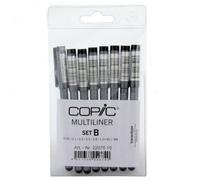Copic Multiliner, Black, Set Of 8, Black, For Art & Crafts, Colouring, Graphics, Highlighter, Design, Anime, Professional & Beginners, Art Supplies & Colouring Books