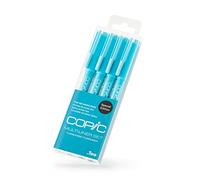 Copic Multiliner Marker 4 Piece Turquoise Set Permanent Ink Ideal For Writing, Graphics, Tracing, Scrapbooking, Essentials Stationery Supplies for Teachers, School, And University
