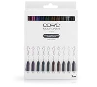 COPIC Multiliner, Multicoloured, Set Of 10, Fine, For Art & Crafts, Colouring, Graphics, Highlighter, Design, Anime, Professional & Beginners, Art Supplies & Colouring Books