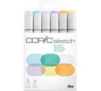 Copic Sketch 6 Marker PALE PASTELS Set BG11, BG15, BV0000, BV01, YR12, YR31