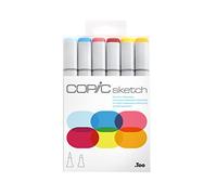 Copic Sketch Coloured Marker Pen - Set of 6 Basics, For Art & Crafts, Colouring, Graphics, Highlighter, Design, Anime, Professional & Beginners, Art Supplies & Colouring Books