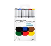 COPIC Sketch Coloured Marker Pen - Set of 6 Bold Primaries, For Art & Crafts, Colouring, Graphics, Highlighter, Design, Anime, Professional & Beginners, Art Supplies & Colouring Books
