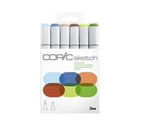 Copic Sketch Coloured Marker Pen - Set of 6 Earth Essentials, For Art & Crafts, Colouring, Graphics, Highlighter, Design, Anime, Professional & Beginners, Art Supplies & Colouring Books