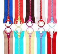 Copiel Resin Zippers Sewing Zippers with Lifting Ring Quoit Colorful Zipper Fasteners for DIY Tailor Bag Garment Sewing Crafts 12inch