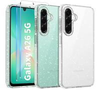 COPIKE Liquid Bling for Samsung Galaxy A26 5G Case with 2 Pack Screen Protector, Cute Sparkly Clear Silicone Shockproof Bumper Phone Case for Women and Girls, Glitter