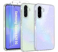 COPIKE Liquid Bling for Samsung Galaxy A36 5G Case with 2 Pack Screen Protector, Cute Sparkly Clear Silicone Shockproof Bumper Phone Case for Women and Girls, Glitter
