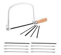 Coping Saw and Assorted Blade Sets, with 3 Sets Coping Saw Blades, Wooden Handle Fret Saws for Fine Cuts Wood Color Suitable for Woodworking, Model Making and Furniture Construction DIY Crafts Tool