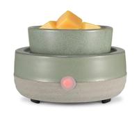 copinpin Wax Melt Warmer, Ceramic Electric Candle Wax Warmer 3-in-1 Oil Burner Fits Yankee Large Jar, Scented Candle Holder for Home Decor Thanksgiving Christmas Day Gifts (02-Light Green)