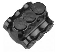Copkim 1 Pack 3 Port Insulated Wire Connectors Black Multi Aluminum Inline Splice Tap Connector Pre-Filled Oxide Inhibitor Dual Sided Entry for Residential Wiring Applications, Ul Listed (3/0-6 Awg)