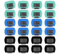Copkim 24 Pcs Pedometer for Walking Bulk LCD Step Counter with Calories Burned Portable Accurately Step Tracker for Women Man Adults Jogging Hiking Running Walking (Blue,Green,Black)