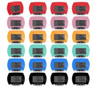 Copkim 24 Pcs Pedometer for Walking Bulk LCD Step Counter with Calories Burned Portable Accurately Step Tracker for Women Man Adults Jogging Hiking Running Walking, 6 Colors
