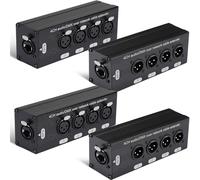 Copkim 4 Pack 4 Channel 3 Pin Multi Network XLR Cable Breakout 3 Pin XLR Male and Female Over RJ45 Ethercon Cable Multi Extender for Stage Lighting and Home Recording Studio Compatible