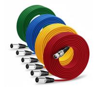 Copkim 4 Pack 50 ft XLR Cables 3 Pin Male to Female, Mixed Color | Balanced Mic Cables for Mixer, Recording Studio, Stage, Podcast Setup, Color Coded Management, Low Noise Audio Signal