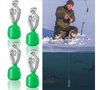 Copkim 4 Pack Depth Finder Ice Fishing Portable Depth Finder Clip-on Water Deep Gauge Instruments for Oceans Lakes Rivers or Coastal Waters(Green,Spring Clip)