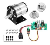 Copkim 4 Pack Micro DC 12v Geared Motor JGB370-520 with Bracket, CCM6N DC PWM Motor Speed Controller, and 6mm Flange Coupling Connector(300rpm)