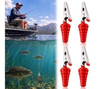 Copkim 4 Pcs Clip-on Fishing Depth Finder | Ice Fishing Water Deep Gauge, Sinker Lead Weight, Fluorescent Coating, Portable Instruments for Oceans Lakes Rivers Coastal