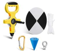 Copkim 7.87 Inch Plastic Secchi Disk Set Secchi Disc with Black and White Quadrants, Steel Cone, Holding Line and 100 ft Tape Measure for Clarity Measurements