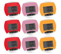 Copkim 9 Pcs Simple Pedometers Bulk for Walking Steps and Miles Walking Step Counters with Calories Burned Portable Clip Step Tracker for Seniors Man Women Jogging Hiking Running (Red, Pink, Yellow)