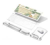 Copkim Computer Keyboard Stand Gel Wrist Rest Support for Ergonomic Keyboard Holder and Mouse Pad Clear Set Mouse Pad with Wrist Support Easy Typing Working Acrylic Clear Stand for Office Home Desk