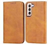 Copmob Samsung Galaxy S22 5G Phone Case, Flip Leather Wallet Case,[3 Card Slots][Stand Function][Magnetic Closure],Protective Cover Case for Samsung Galaxy S22 5G - Khaki