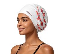 COPOZZ Extra Large Swim Cap 11.61x11.22 in, Swim Cap for Long Hair, Braids, Dreadlocks, Weaves, Curls, Non-Slip & Comfortable Silicone Large Swimming Cap for Women, Keep Hair Dry