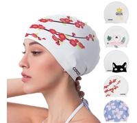 COPOZZ Silicone Swim Cap for Women, Protecting Hair and Ears, Suitable for Women with Long Hair to Keep Hair Dry