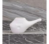 Coppaya Premium Plastic Neti Pot for Sinus Relief - Lightweight & Shatterproof Nasal Cleansing Wash Pot - Ergonomic Jal Neti Pot for Daily Nasal Hygiene, Allergies, and Cold Relief (White)