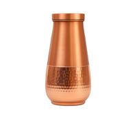 COPPAYA Pure Copper Bedside Carafe with Half-Hammered Honeycomb Design, 1000 ml, Ayurvedic Water Storage Pitcher, Made in India