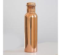 COPPAYA Pure Copper Water Bottle, 600ml, Plain Design, Ayurveda Drinking Bottle, Leak-Proof