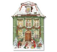 Coppenrath Christmas at the Townhouse Countdown Advent Calendar Large A3 | Holiday Traditional Advent with Barbara Behr's Artwork on Cardstock, Little doors to Open Daily for all the Family