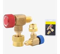 Copper 90 Degree Angle Air Conditioning Safety Valve with R22 R32 R410 Connector for Pressure Control in HVAC Systems (A)