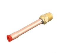Copper Air Conditioning Pipe Adapter with Forged Brass Threading for SAE 1/4 to 3/4 Inch Lines and HVAC Branch Installations (3/8 SAE（9.52mm）)