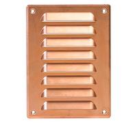 Copper Air Vent Grille - 140mm x 190mm - with Fly Screen, Flat Louvre - Duct Cover.