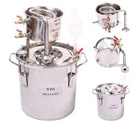 Copper Alcohol Still - 2 Gallon Home Distiller for Moonshine, Whisky & Spirits Brewing Kit - Complete Boiler with Water & Oil Distillation Function