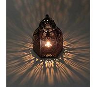 Copper and Black coloured metal vintage style Moroccan influenced lantern/tea light holder