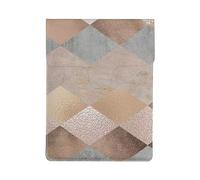 Copper And Blush Rose Gold Marble Argyle, PU Leather Laptop Sleeve, Notebook Bag Laptop Case Sleeve Tablet Briefcase