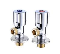 Copper Angle Stop Valve Hot and Cold Water Quick Open for Bathroom Kitchen Toilet Sink 1/2 1Pcs(Blu)