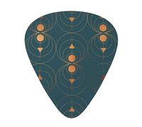 Copper Art Deco On Emerald,12 Pcs Guitar Pick,3 Different Thickness Plectrums for Acoustic Guitar Bass Ukulele (0.46mm 0.96mm 0.71mm)