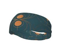 Copper Art Deco On EmeraldHair Bands for Men Woman Headband Running Headband Sweat Wicking Gym